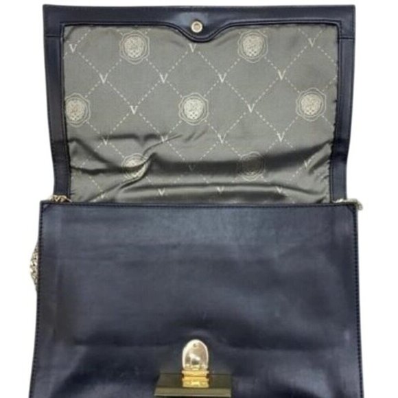 Vince Camuto Leopard Print Black Italian Leather Handbag Crossbody w/ chain - Picture 7 of 12